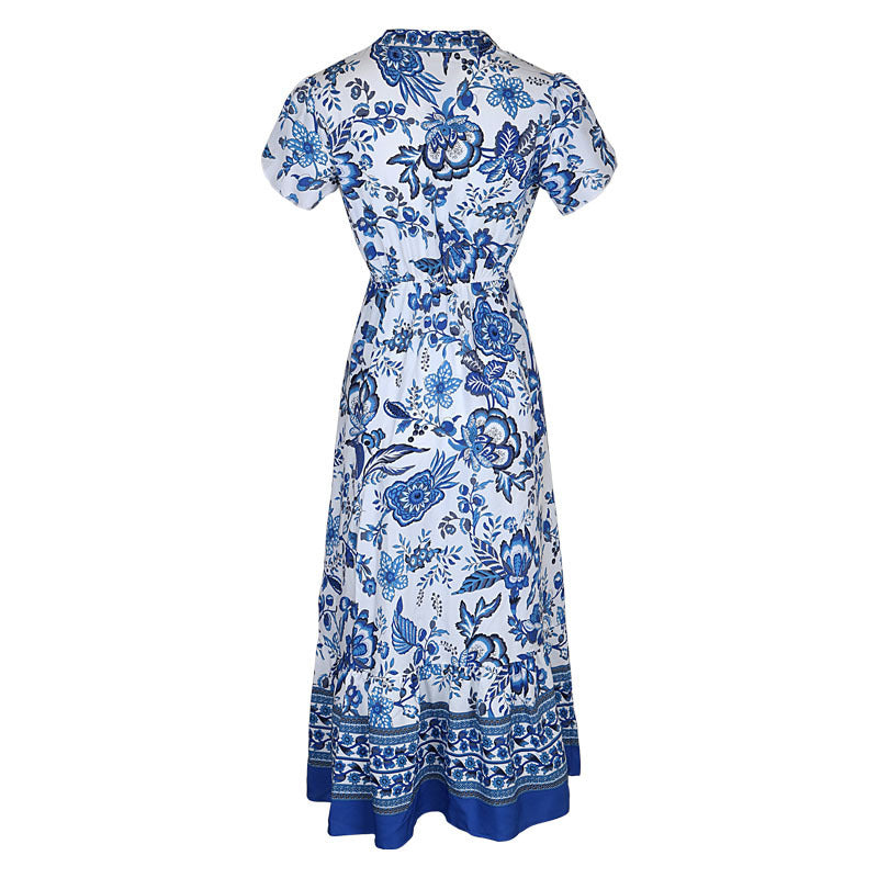 A-line mid-length floral dress for summer