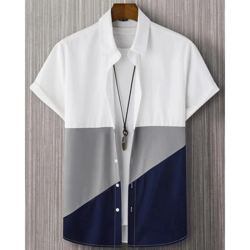 Acetate blend loose fit men’s fashion shirt