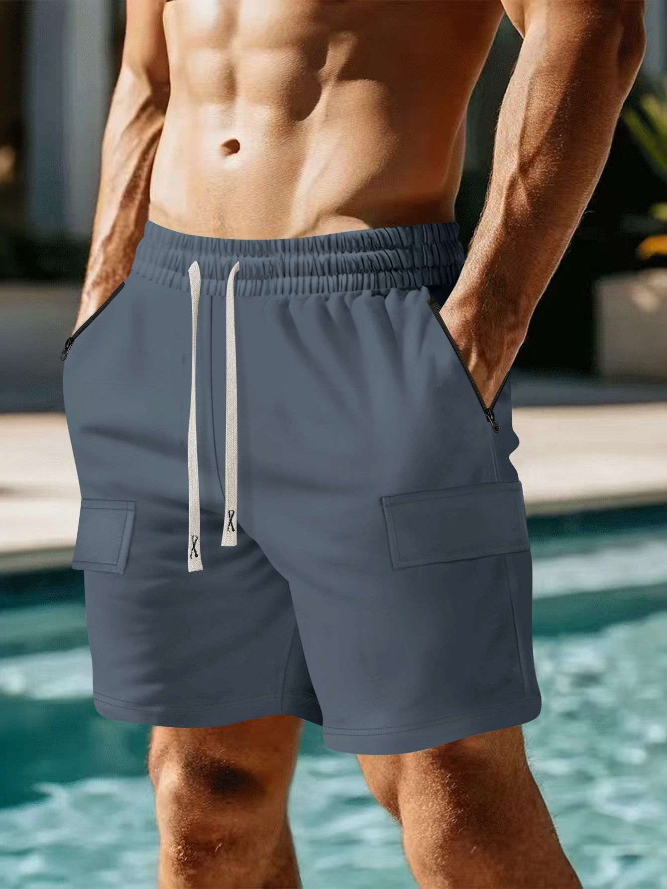 Black corduroy shorts for outdoor wear