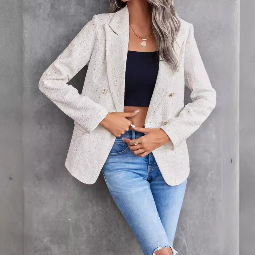 Classic beige suit jacket women