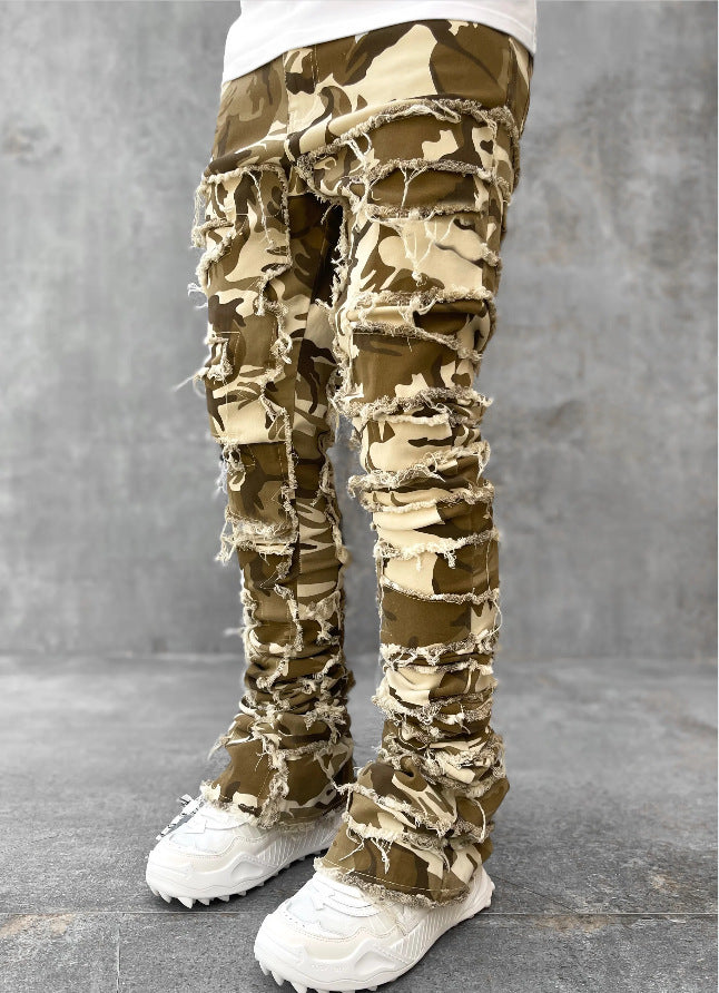 Dark khaki slim long fit jeans for men