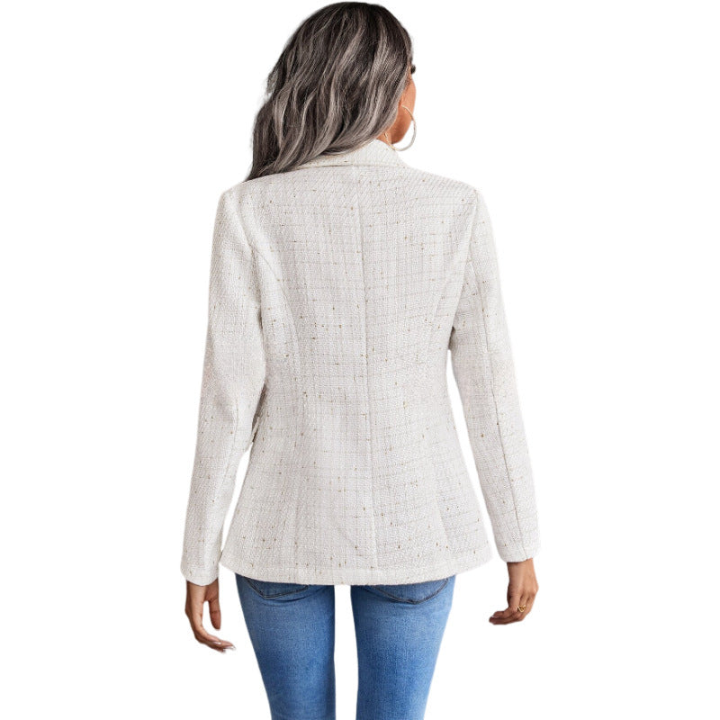 Neutral beige office blazer jacket