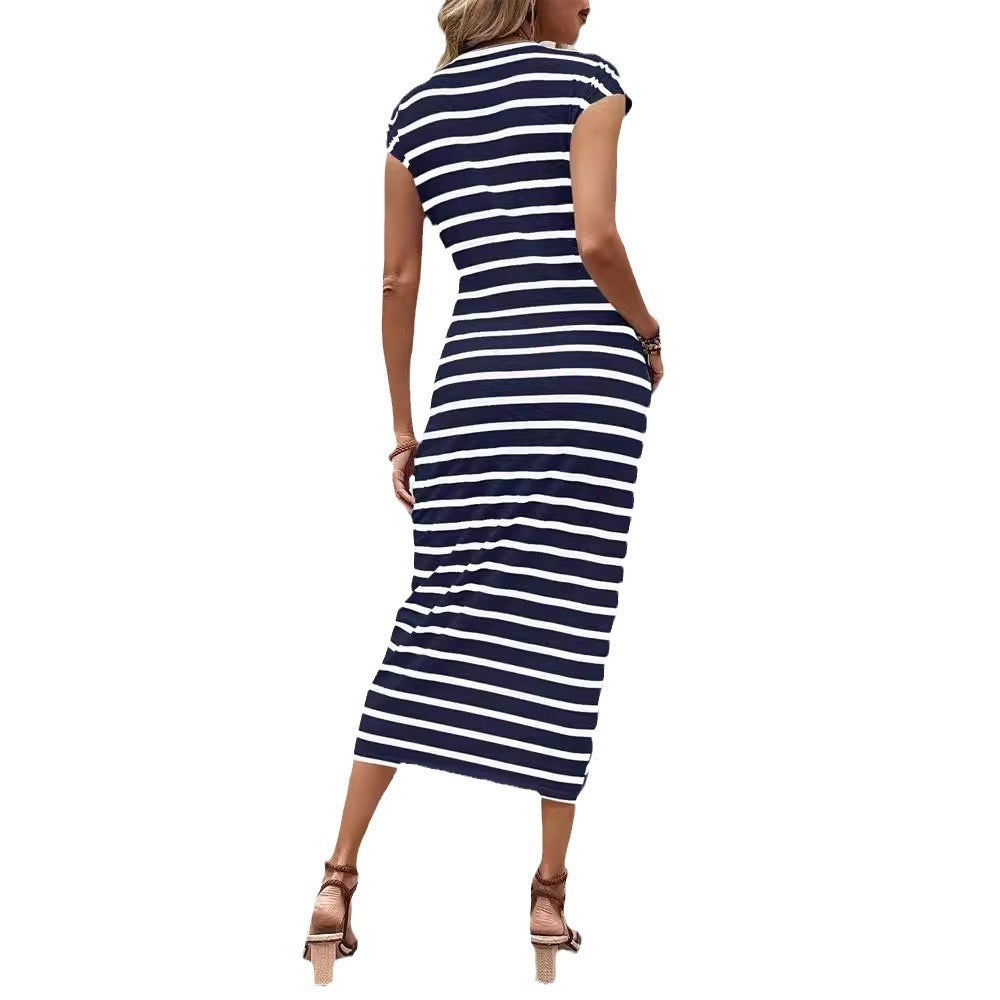 Plus size summer striped dress