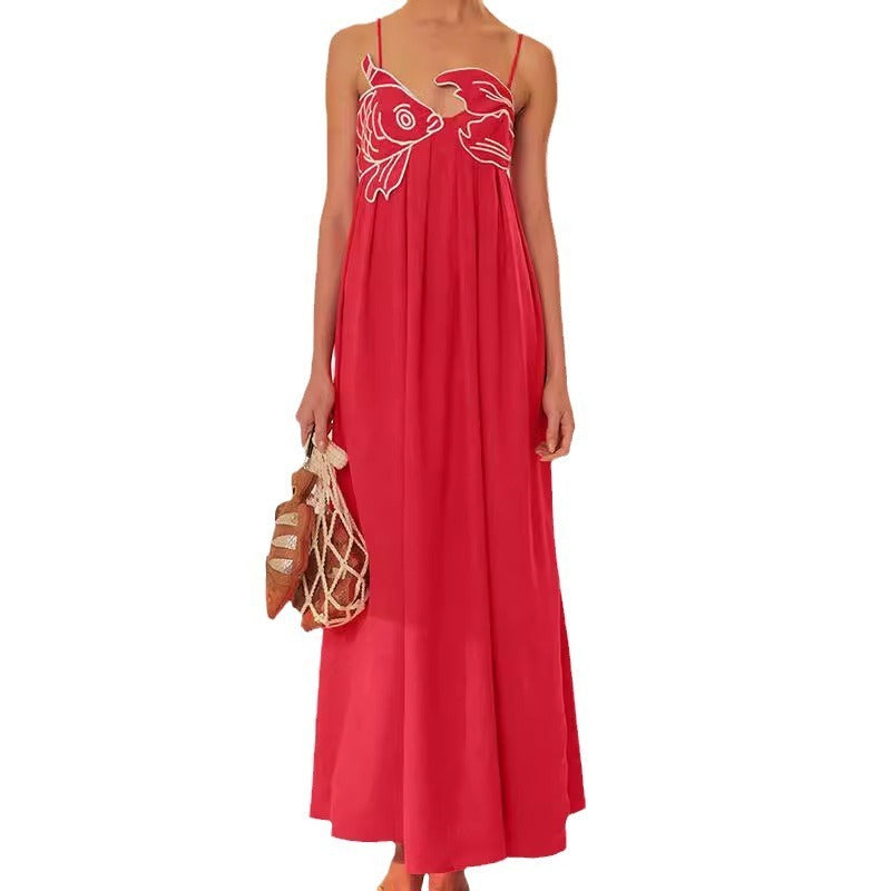 Side view of koi fish tube top dress
