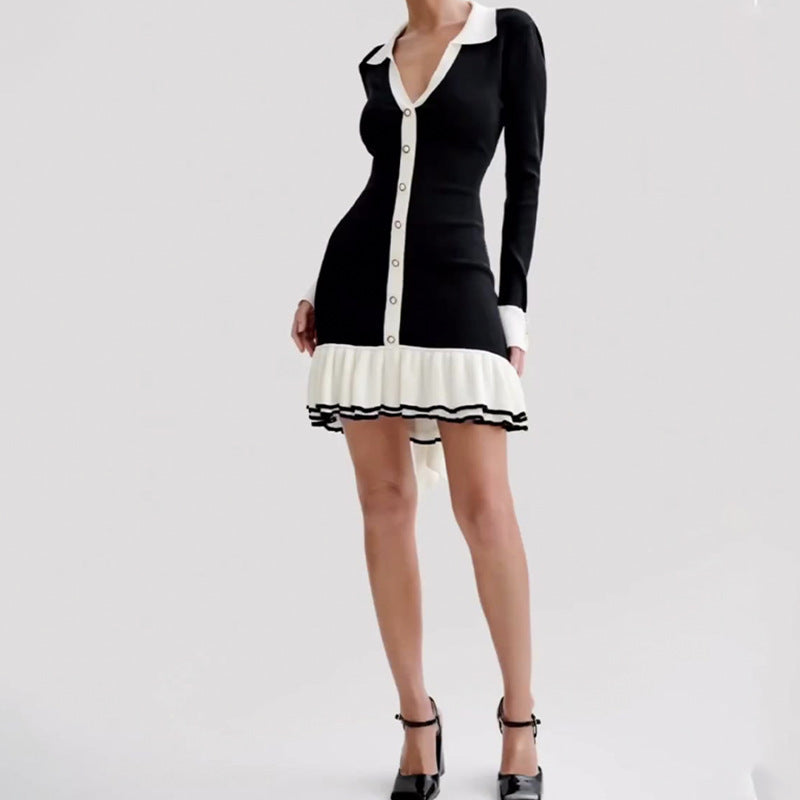Women’s knit dress with long sleeves
