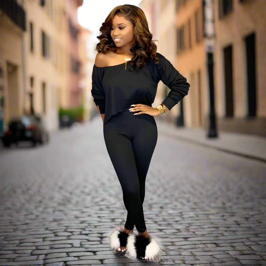 Women’s two-piece casual outfit in red