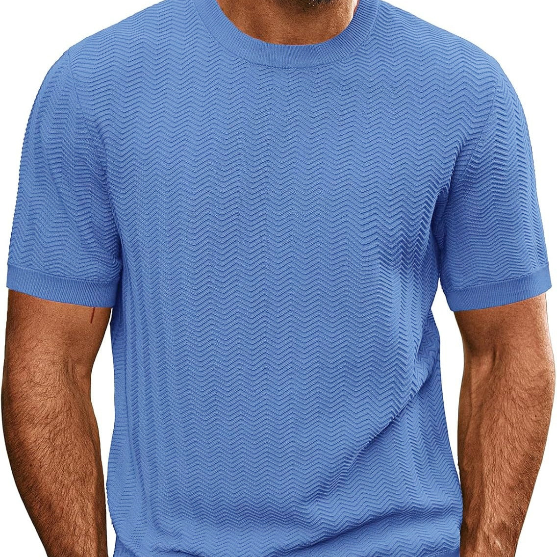 Modern slim-fit men’s summer t-shirt with jacquard design