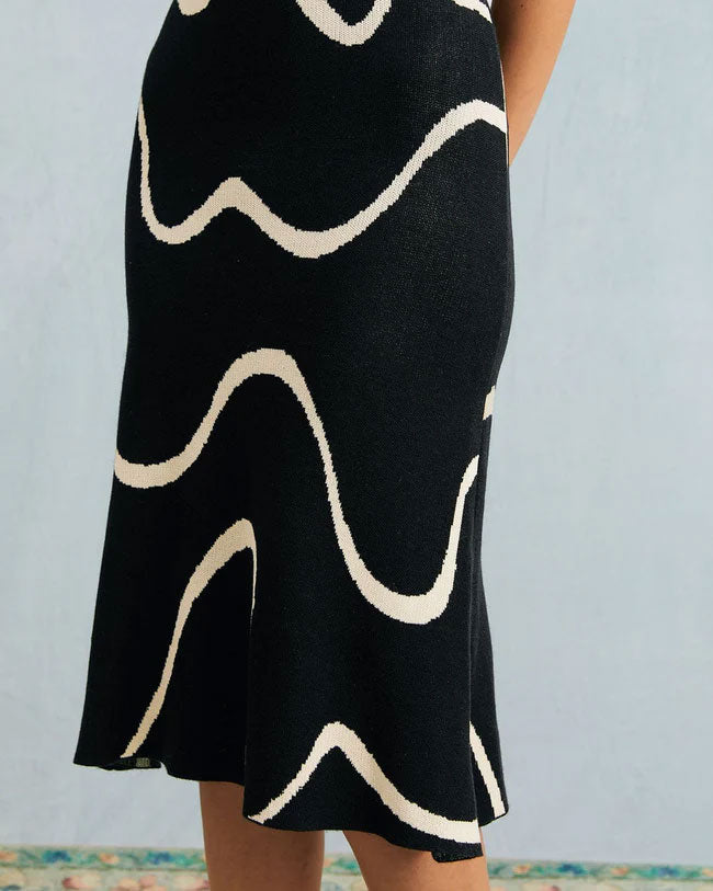 Striped sleeveless party dress
