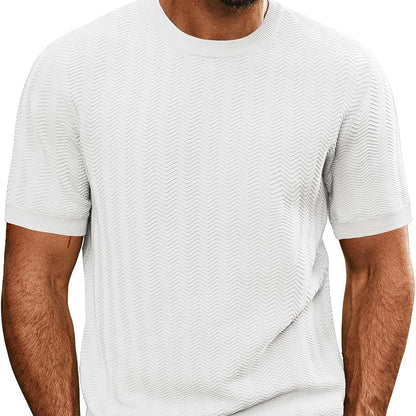 Trendy contrast color jacquard t-shirt for men