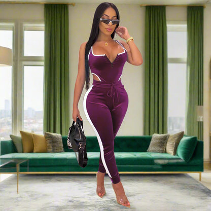 Back view of stylish sports set for women