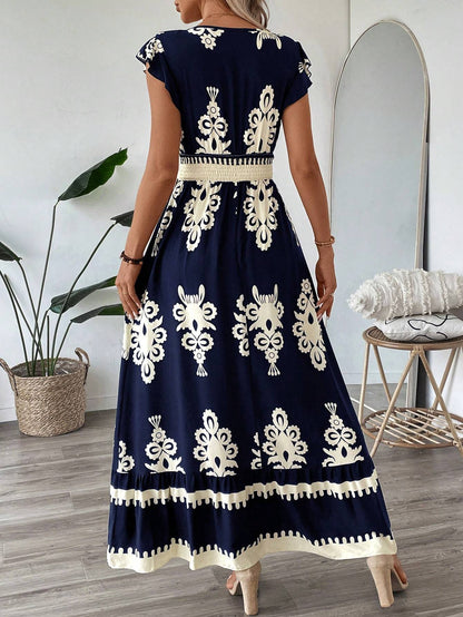 Backless cami dress with animal print