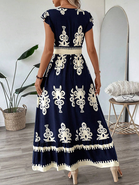 Backless cami dress with animal print