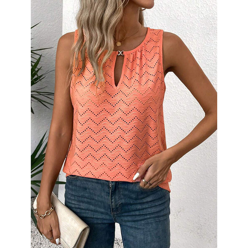 Beach-ready loose fit sleeveless blouse