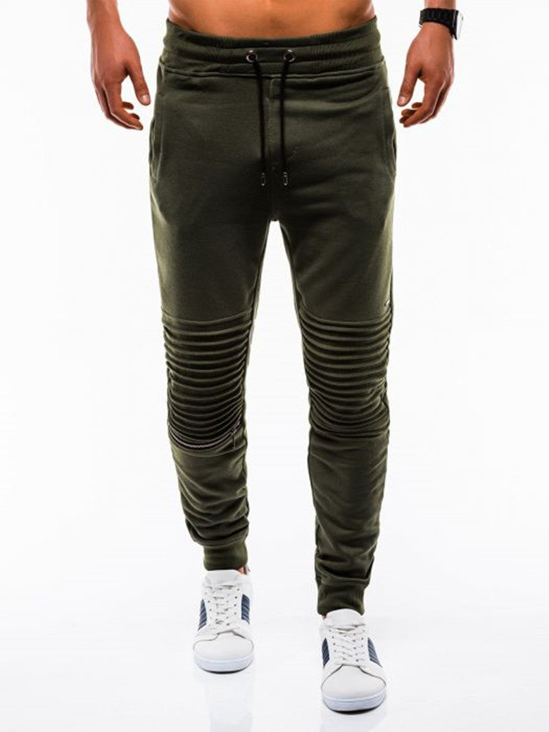 Black slim fit cotton blend men’s trousers