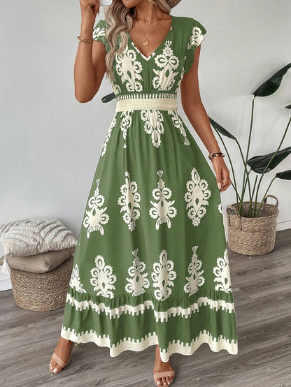 Bohemian flared hem dress for women