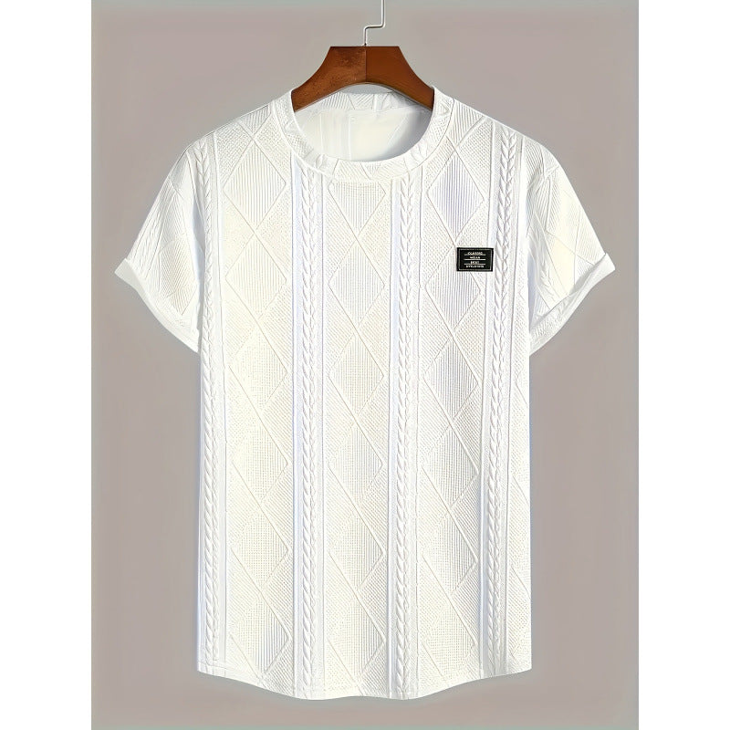 Breathable micro-elastic polyester men’s tee for plus sizes