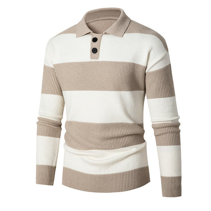 Button-down neckline knitwear for men