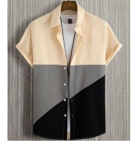 Button-up men’s shirt with short sleeves