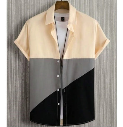 Button-up men’s shirt with short sleeves
