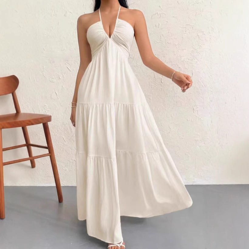 Casual summer dress with flowy skirt