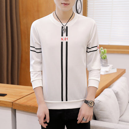 Close-up of striped pattern on men’s tee