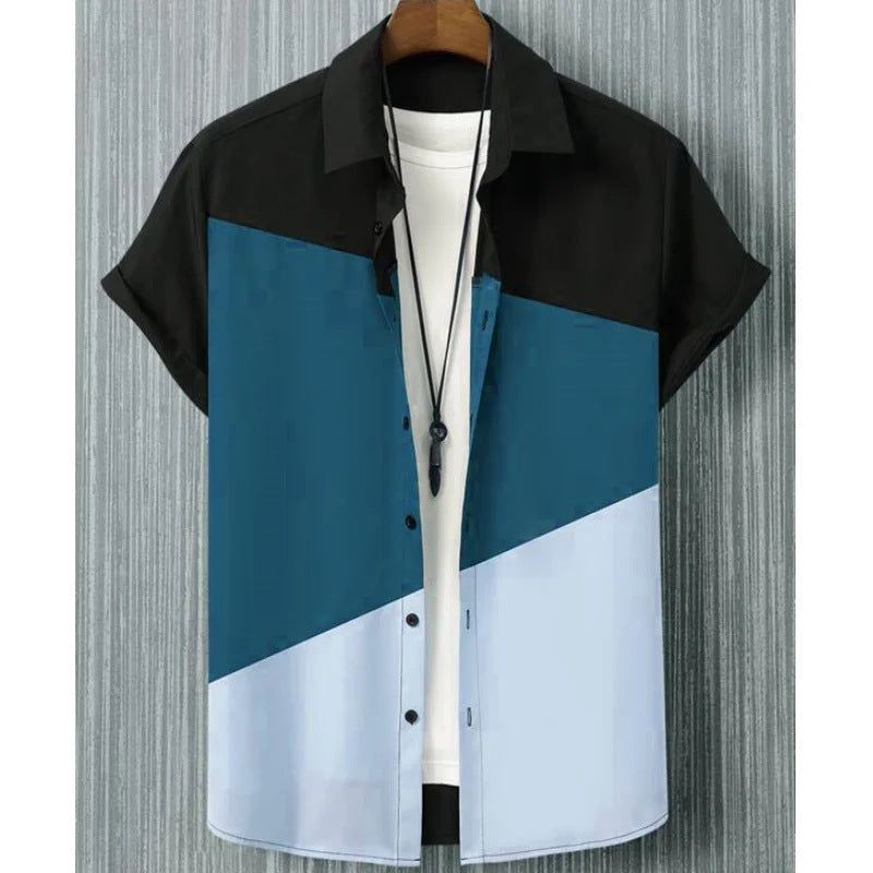 Colorful digital print cardigan-style shirt