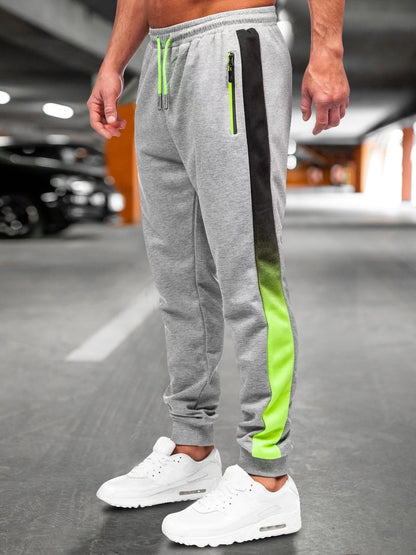 Elastic waist gradient sports trousers for men