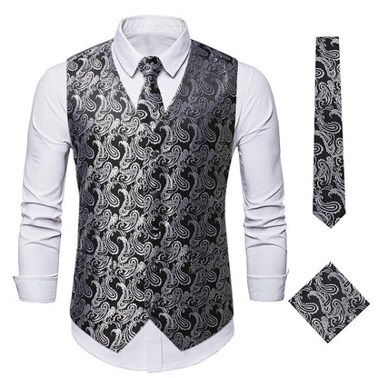 Elegant dark gray vest with V-neckline