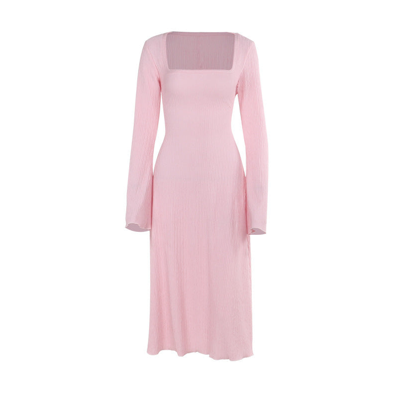 Elegant flounce sleeve holiday dress