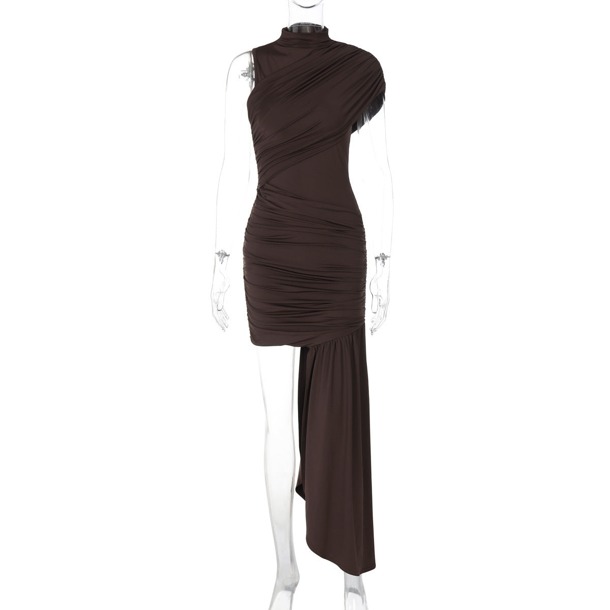 Fitted mid-waist bodycon evening dress