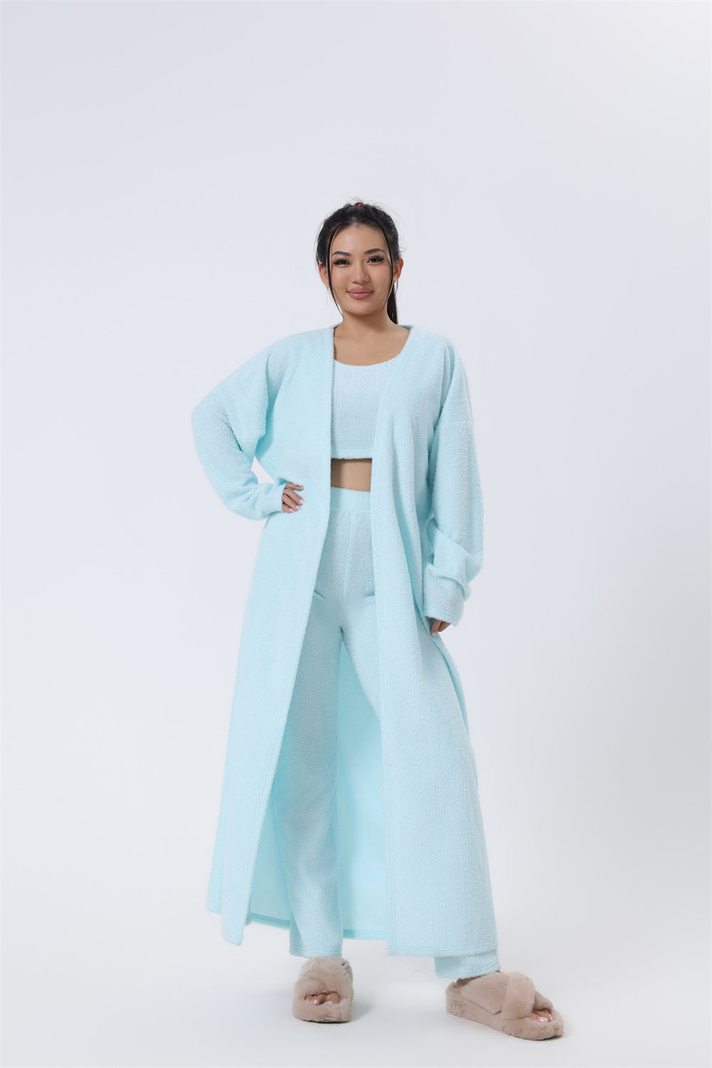 Fluffy soft knit pajama set