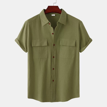 Lightweight casual cotton patchwork shirt for men