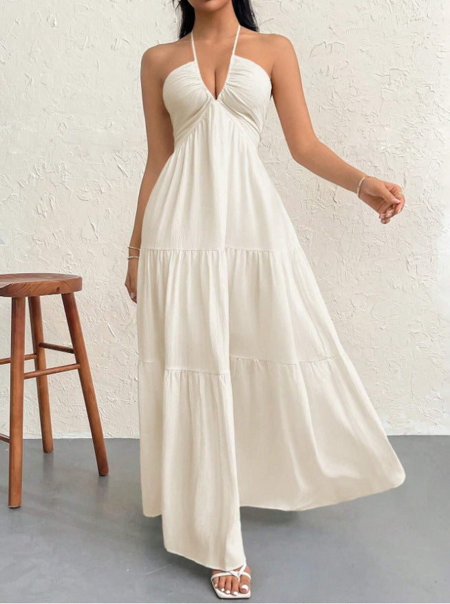 Lightweight sleeveless dress in white