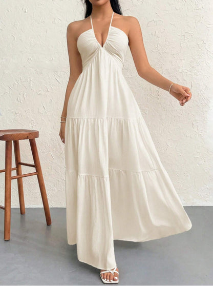 Lightweight sleeveless dress in white