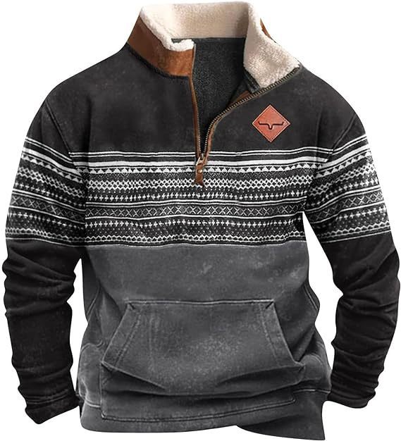Long sleeve printed western jacket for men