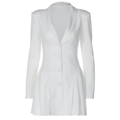 Long sleeve solid color mini dress