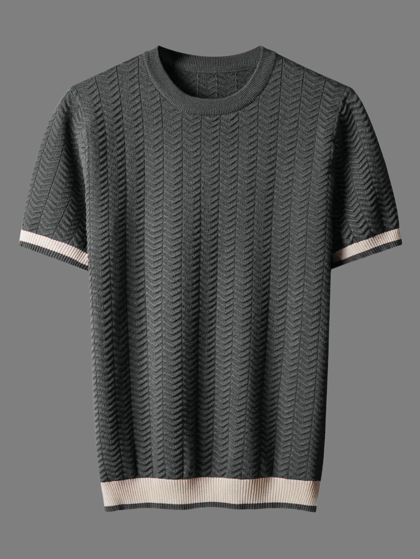 Men’s polyester jacquard summer top in gray