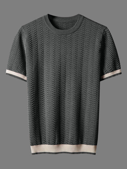 Men’s polyester jacquard summer top in gray