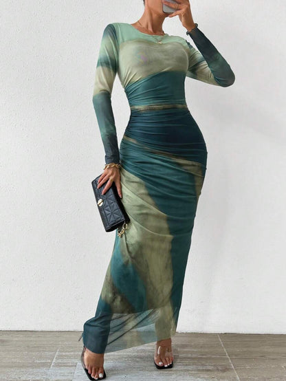 Modern A-line dress with ruched detail