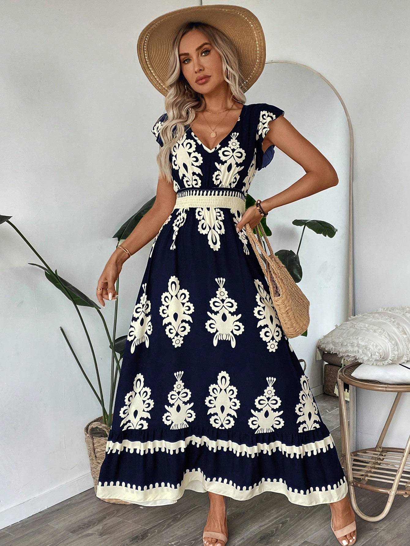 Multicolor A-line summer dress