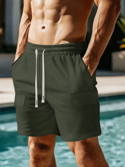 Orange men’s utility shorts for summer