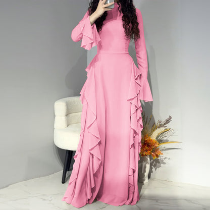 Polyester long sleeve maxi dress