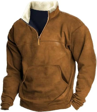 Polyester retro zip jacket with patch pockets