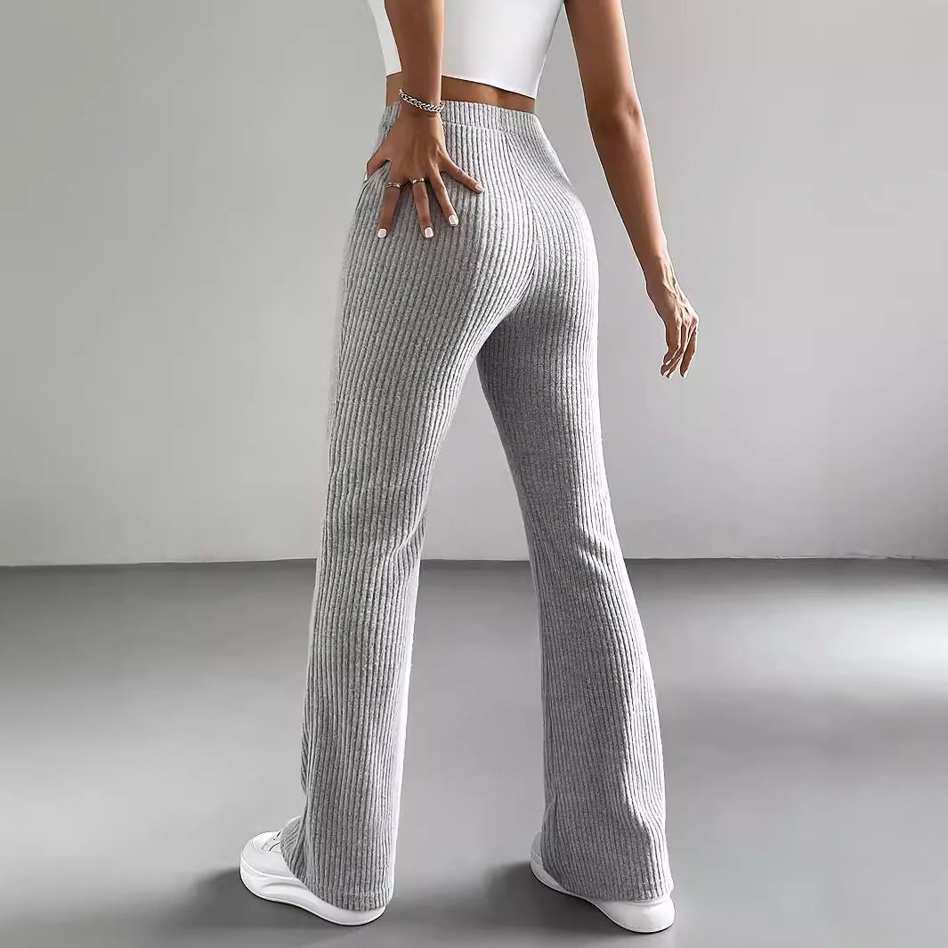 Premium rib-knit autumn pants