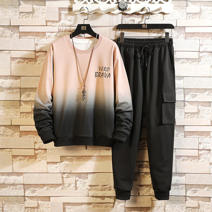 Printed round-neck pullover for men