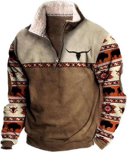 Rugged casual men’s jacket with zipper