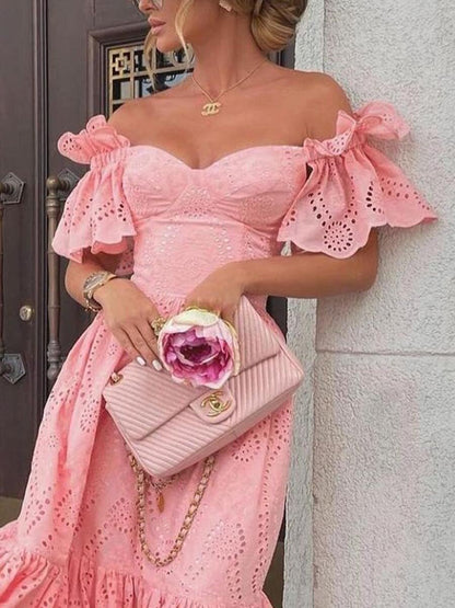 Slim fit midi floral dress for weddings
