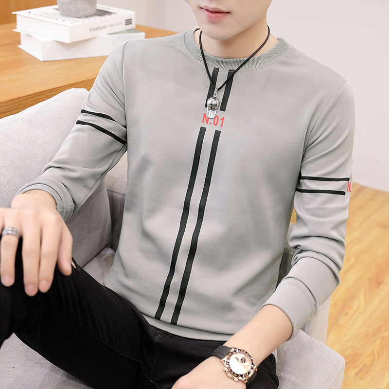 Stylish green men’s t-shirt with stripes