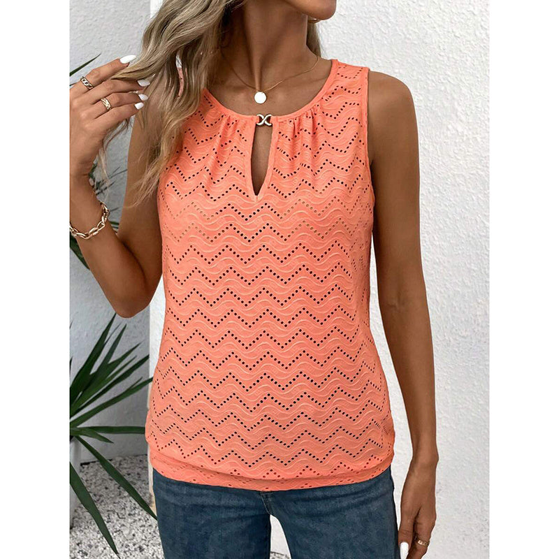 Stylish women’s keyhole neckline top