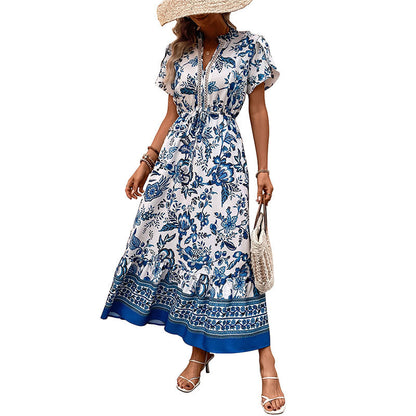 Summer floral A-line dress for women